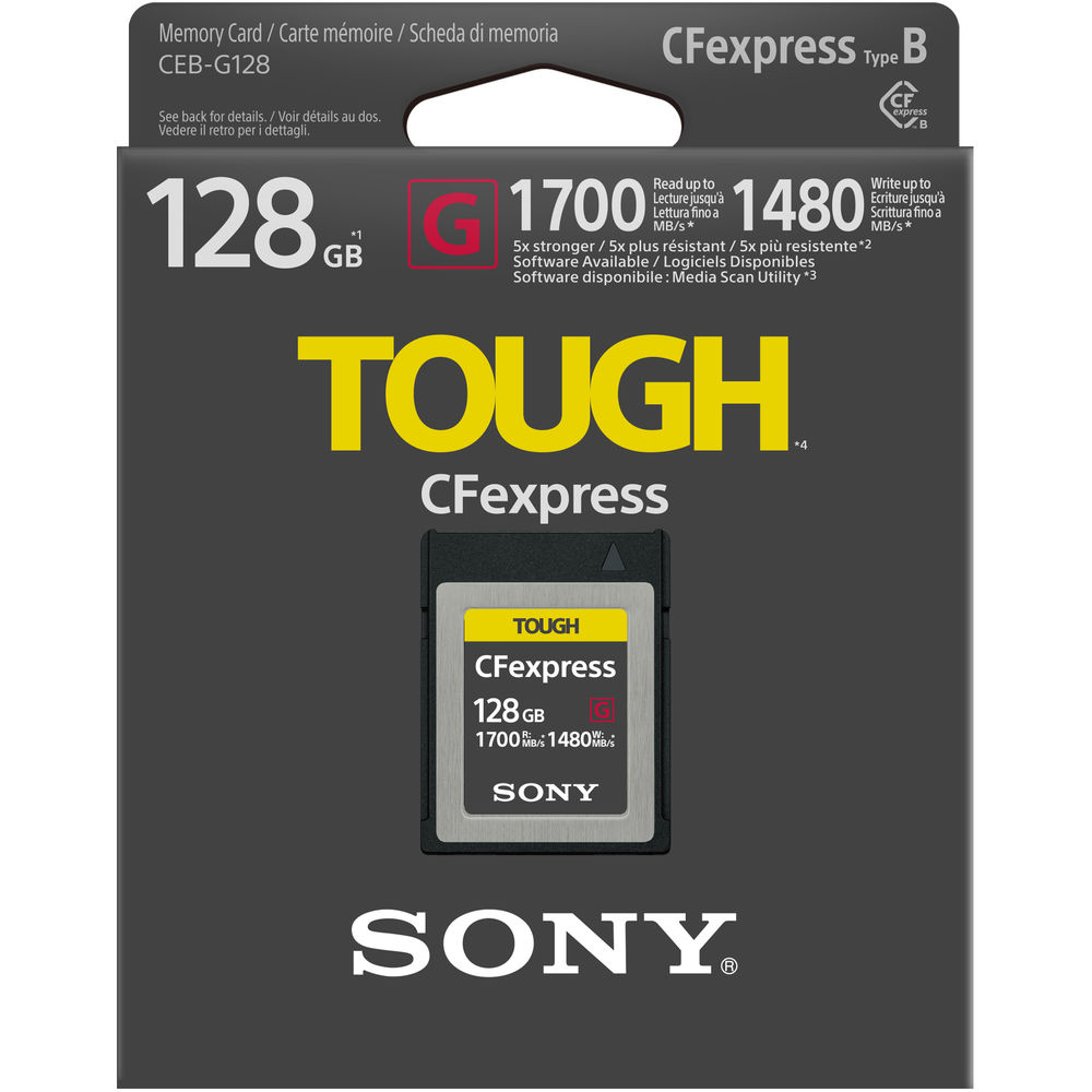 Cartão de Memória CFexpress Sony 128GB Type B TOUGH 1700MB/s