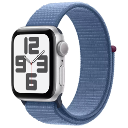 Apple Watch SE 2 44mm, GPS, Alumínio Silver, Pulseira Loop Winter Blue