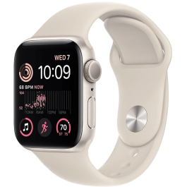 Apple Watch SE 2 44mm, GPS, Alumínio Starlight, Pulseira Esportiva Starlight