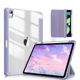 Capa Transparente iPad Air com Suporte para Pencil -Roxo