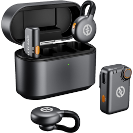 Microfone Wireless Hollyland Lark M2S DUO Mini Combo com conector para Câmera e Dispositivos Móveis (USB-C)