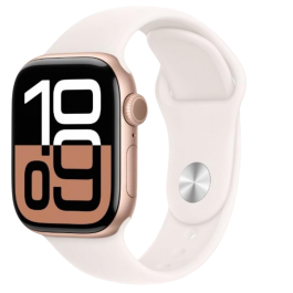 Apple Watch Series 10 46mm, GPS, Alumínio Rose Gold, Pulseira Esportiva Light Blush