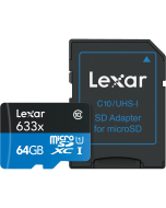 Cartão de Memória MicroSDXC Lexar Blue 64GB 633x UHS-I 100MB/s