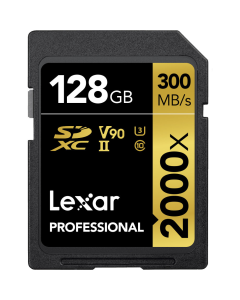 Cartão de Memória SDXC Lexar Professional Gold 128GB 2000x UHS-II 300MB/s