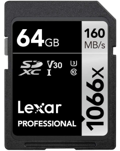 Cartão de Memória SDXC Lexar Profissional Silver 64GB 1066x UHS-I 160MB/s