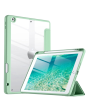 Capa Transparente iPad 7ª,8ª,9ª com Suporte para Pencil - Verde Claro 